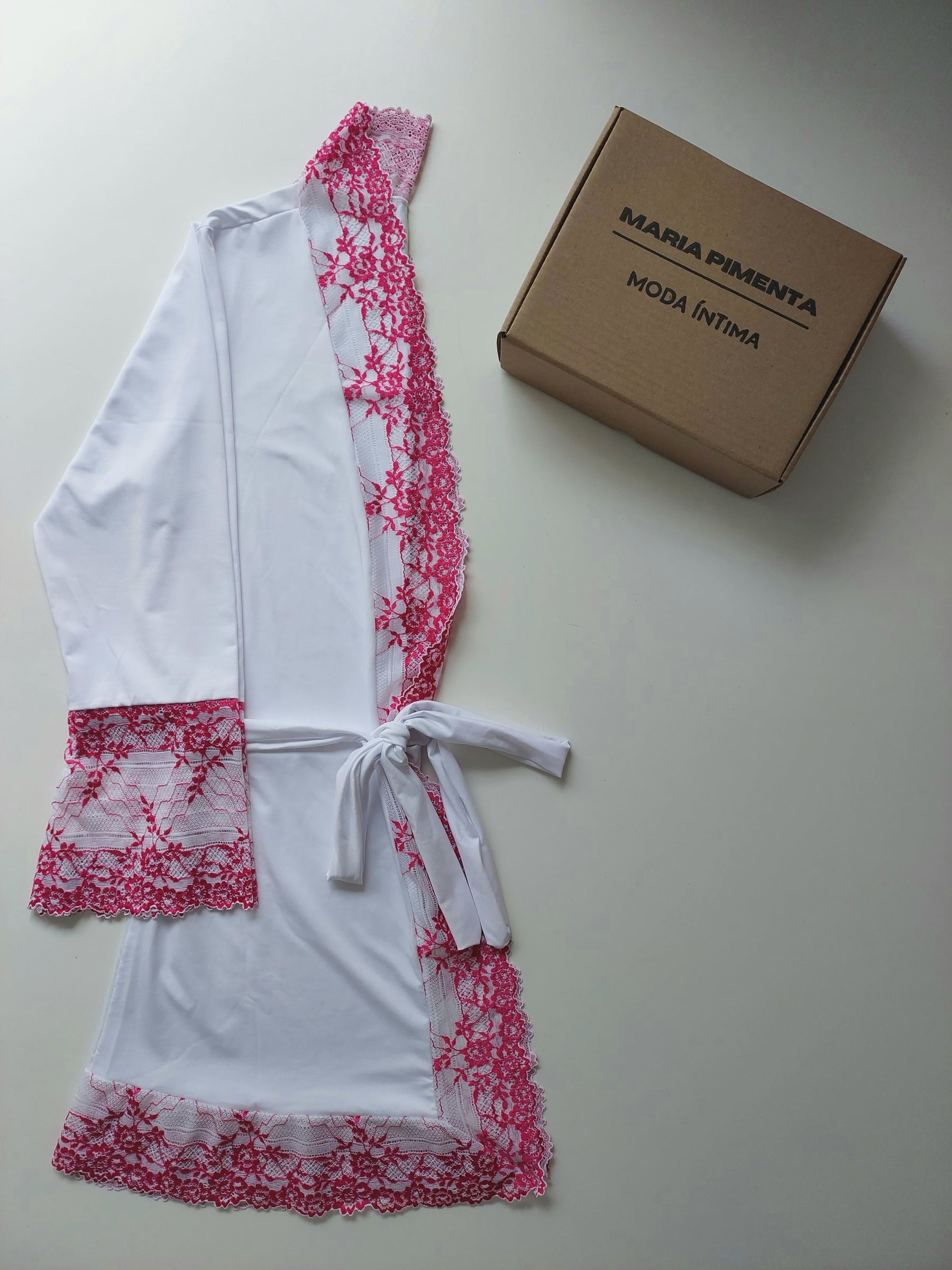 ROBE LUXO BRANCO/PINK