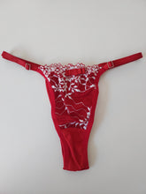 CALCINHA FIO DE REGULAGEM VERMELHO/BRANCO