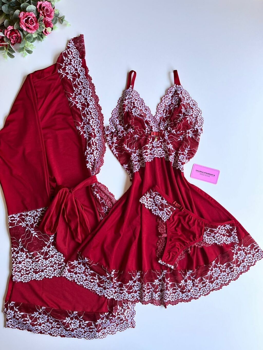 CONJUNTO ROBE E CAMISOLA LUXO