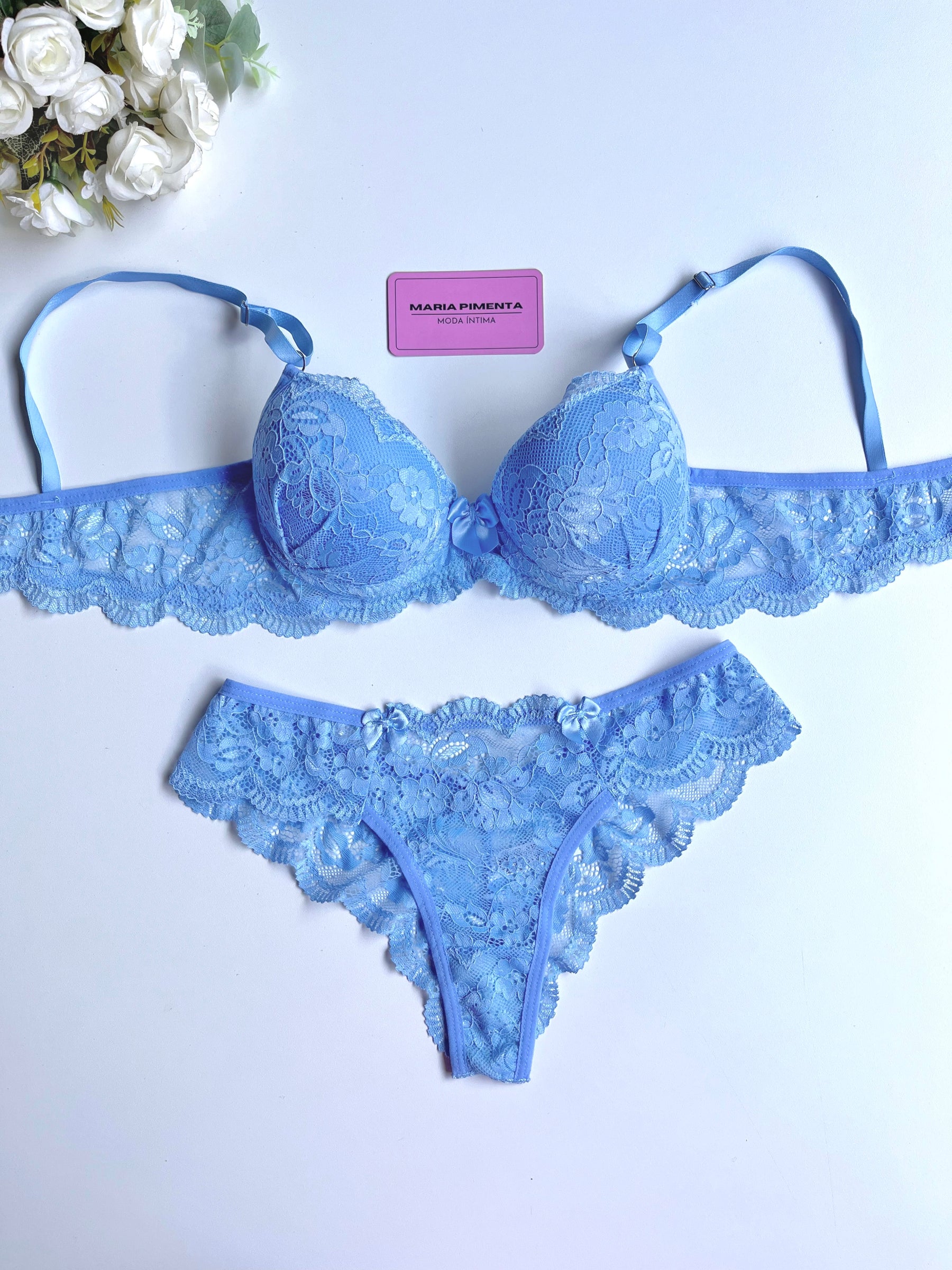 CONJUNTO DE LINGERIE AZUL CLARO