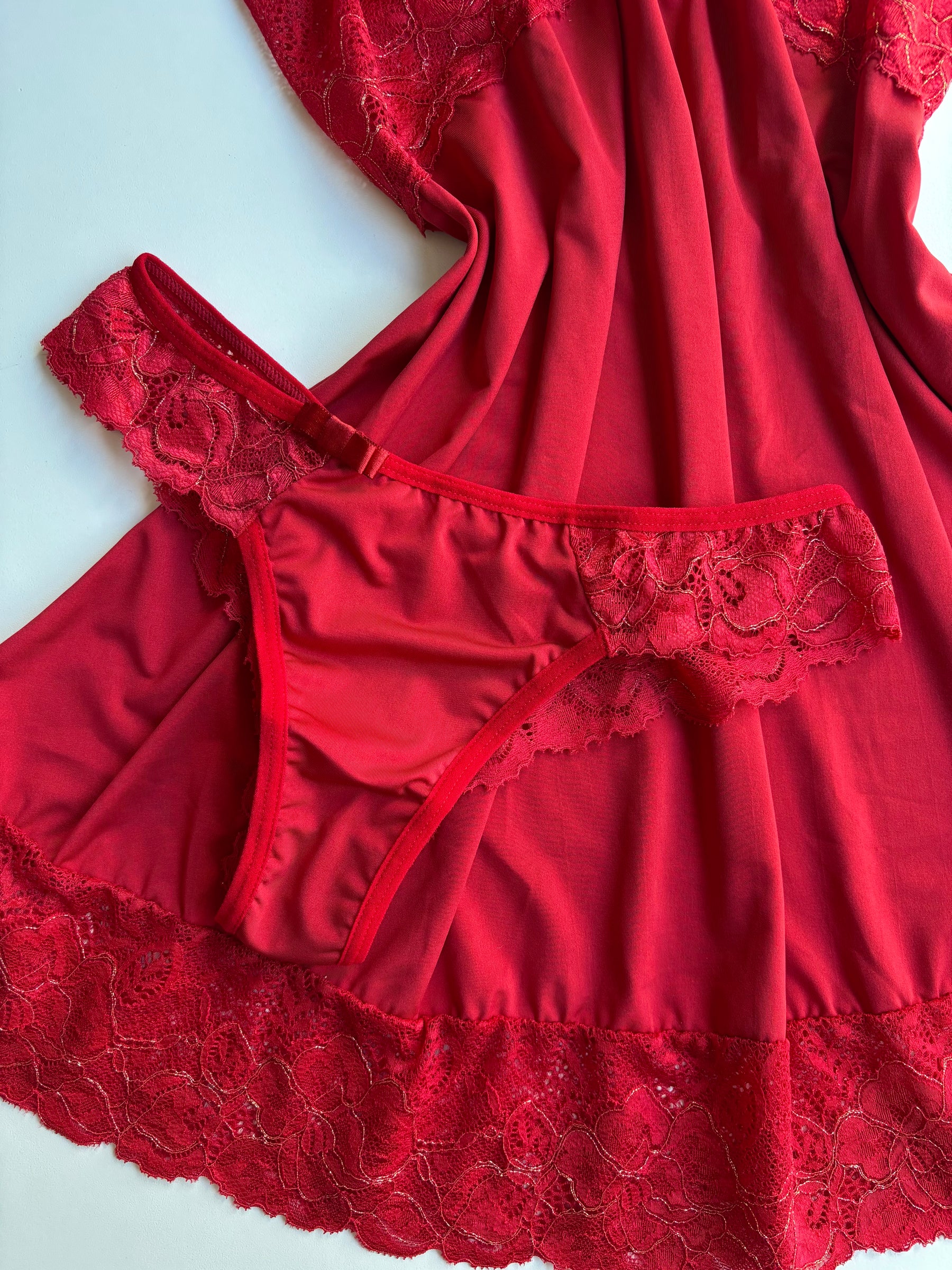 CAMISOLA VERMELHO/DOURADO