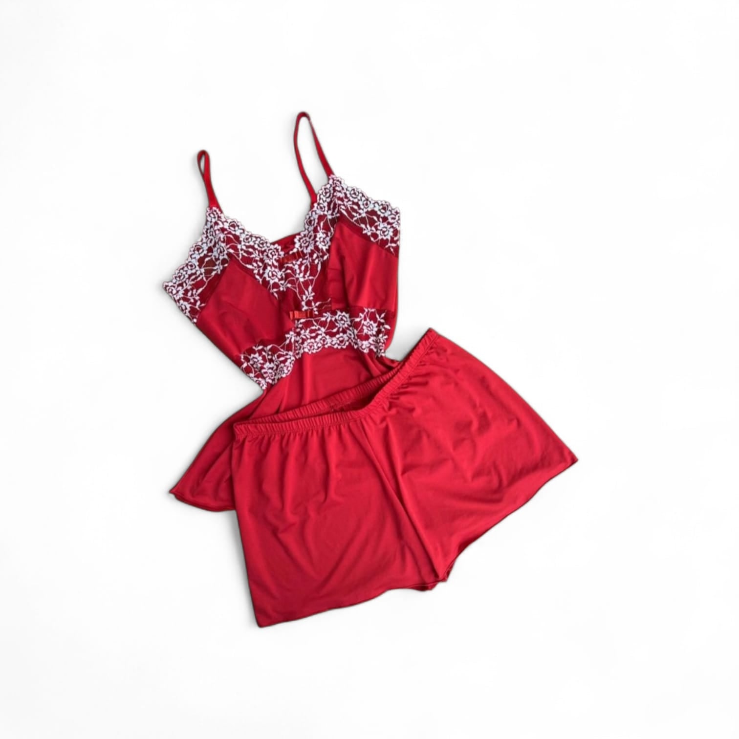 BABY DOLL GRAVATINHA VERMELHO/BRANCO