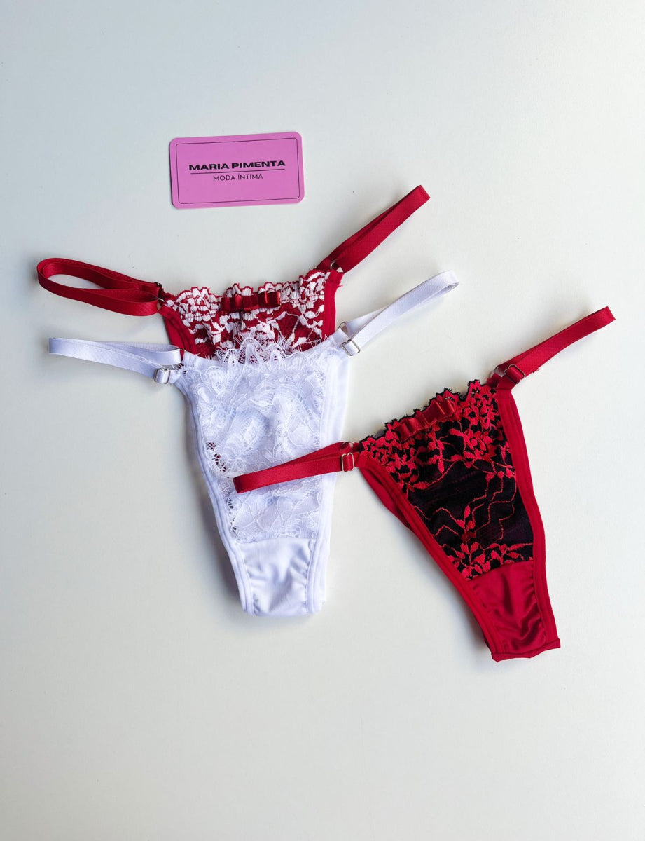 KIT 3 CALCINHAS FIO DE REGULAGEM CORES SORTIDAS