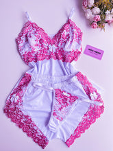 BABY DOLL COM CALCINHA FIO BRANCO/PINK