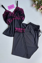 PIJAMA LUXO PRETO/PINK