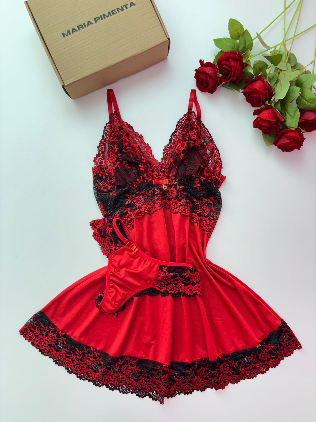 CAMISOLA VERMELHO/PRETO