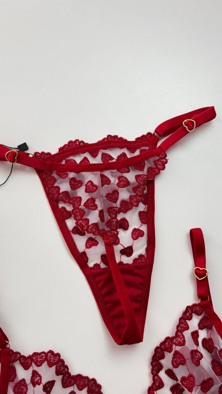 CONJUNTO LOVE CAMISOLA E LINGERIE VERMELHO