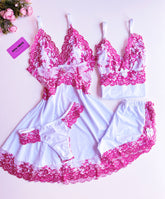 CONJUNTO ESPECIAL LUXO BRANCO/PINK