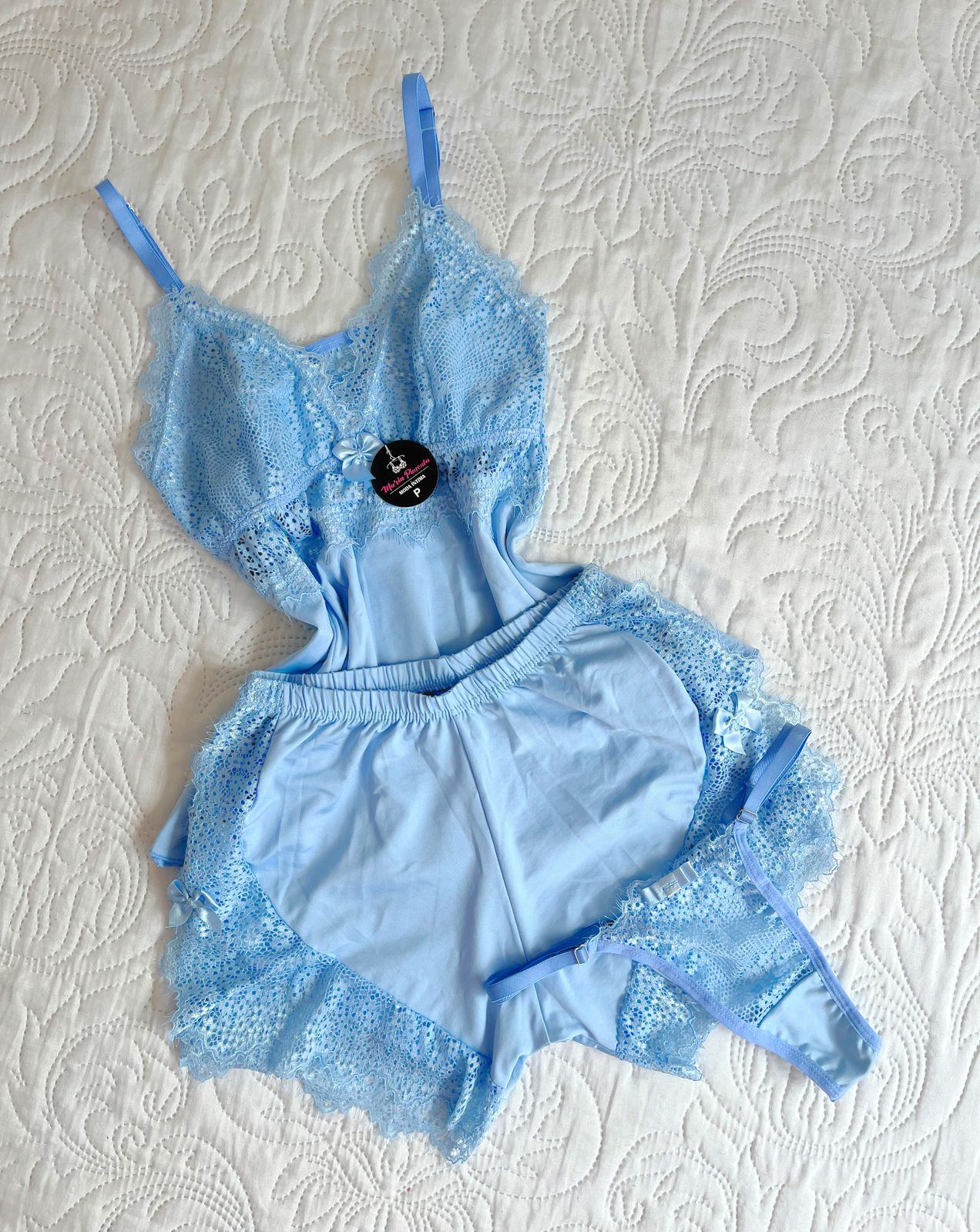 BABY DOLL COM CALCINHA FIO AZUL