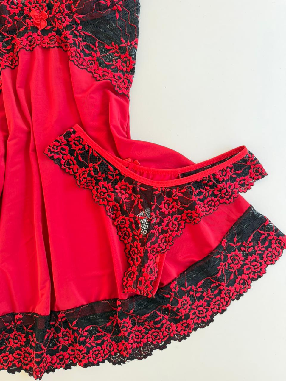 CAMISOLA VERMELHO/PRETO