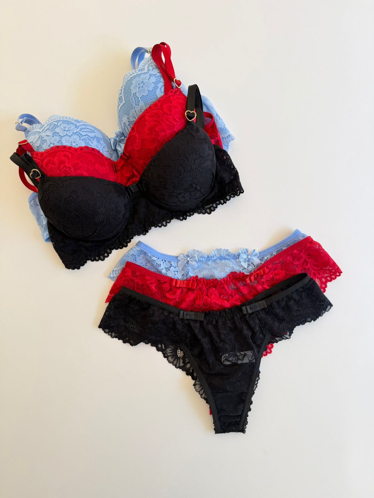 KIT COM 3 CONJUNTO DE LINGERIE