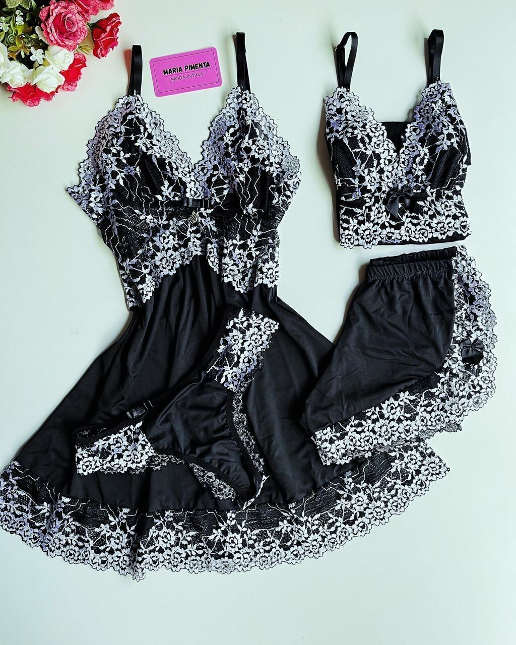 CONJUNTO ESPECIAL LUXO PRETO/BRANCO