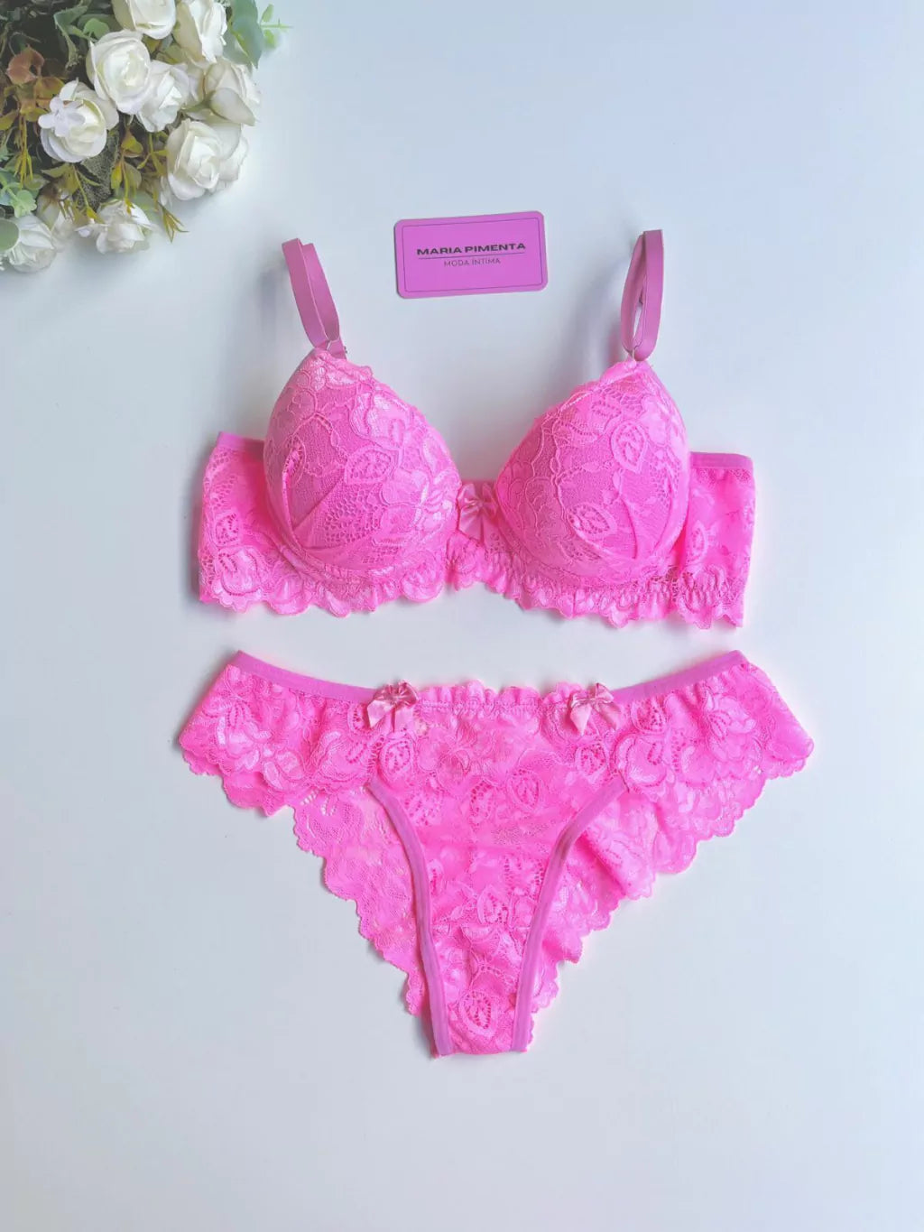 CONJUNTO DE LINGERIE ROSA