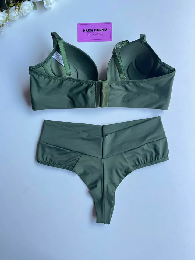 CONJUNTO DE LINGERIE BASICO VERDE