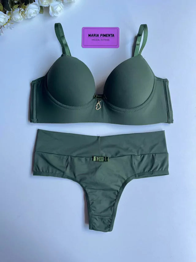 CONJUNTO DE LINGERIE BASICO VERDE