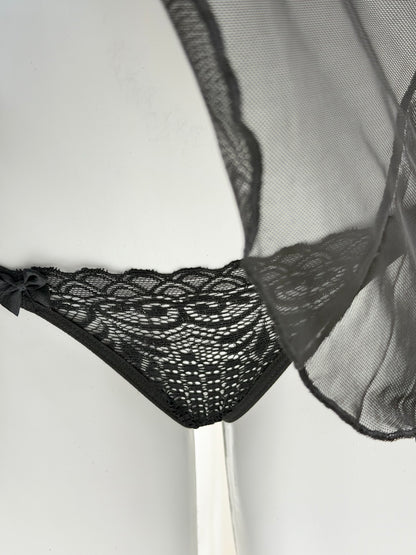CAMISOLA EM TULE LOVERS PRETO