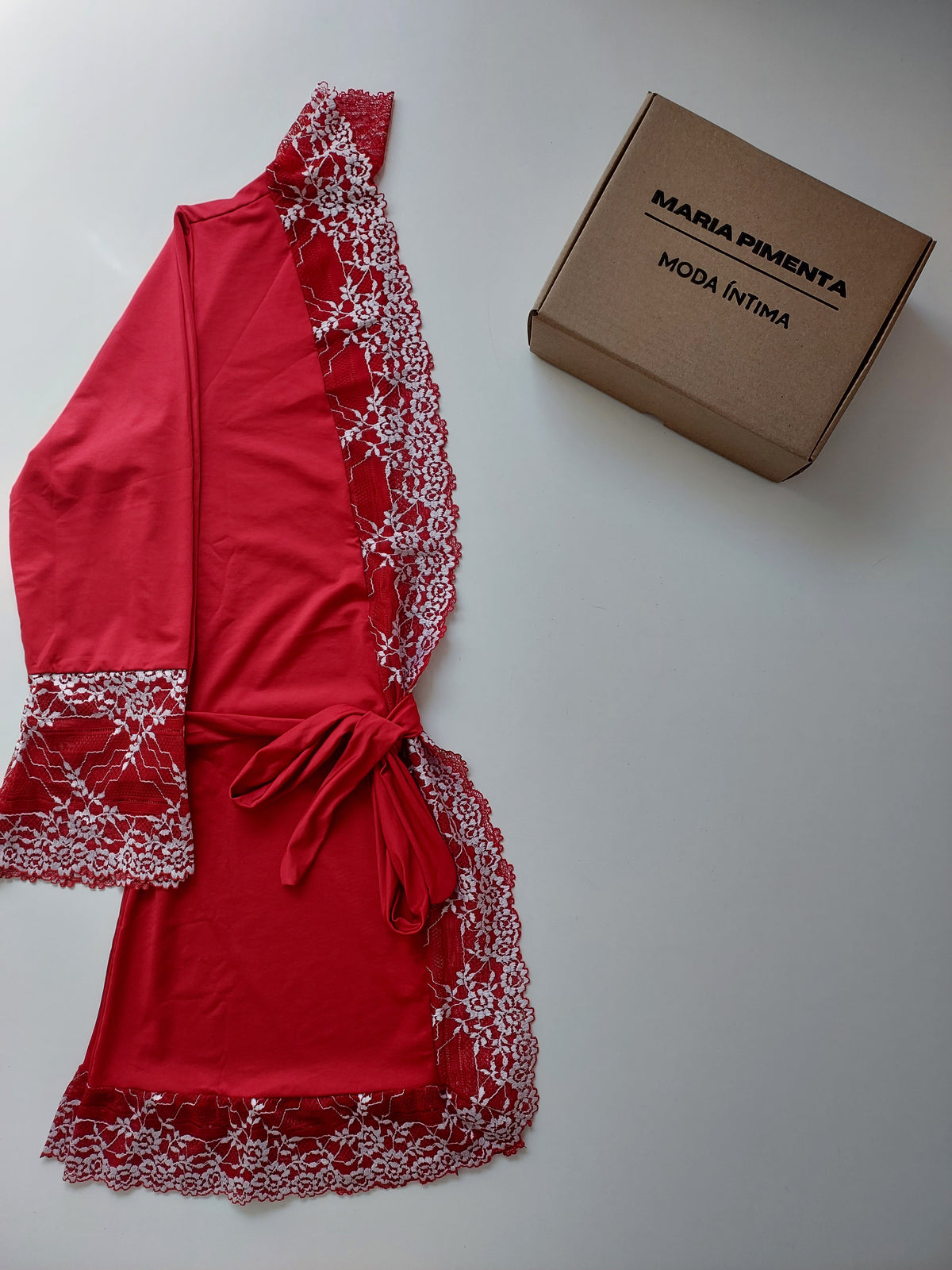 ROBE LUXO VERMELHO/BRANCO