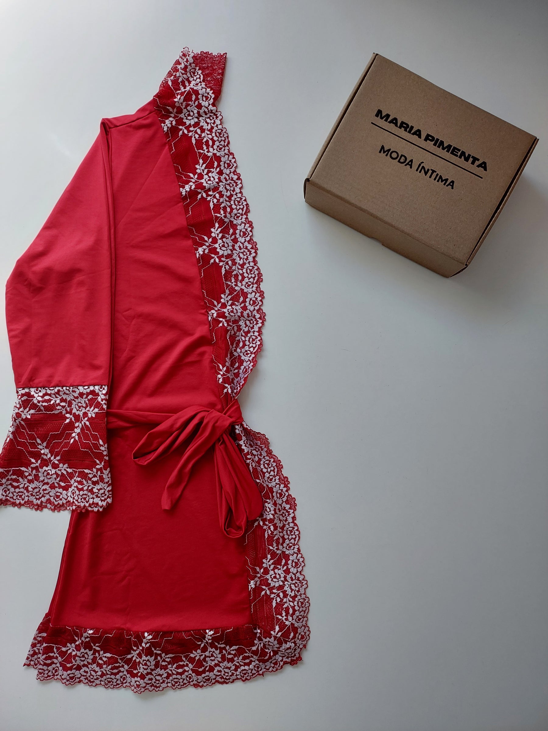 ROBE LUXO VERMELHO/BRANCO