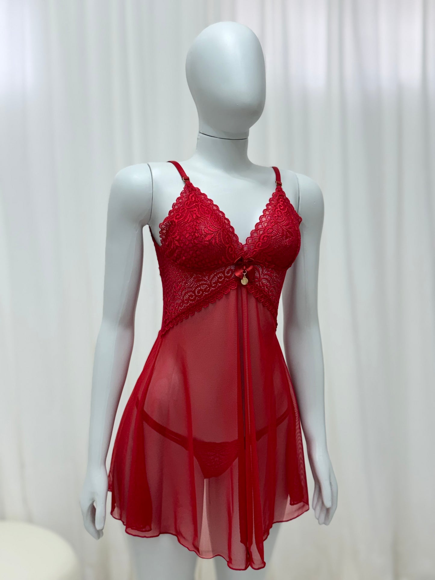 CAMISOLA EM TULE LOVERS VERMELHO