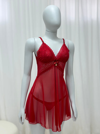 CAMISOLA EM TULE LOVERS VERMELHO