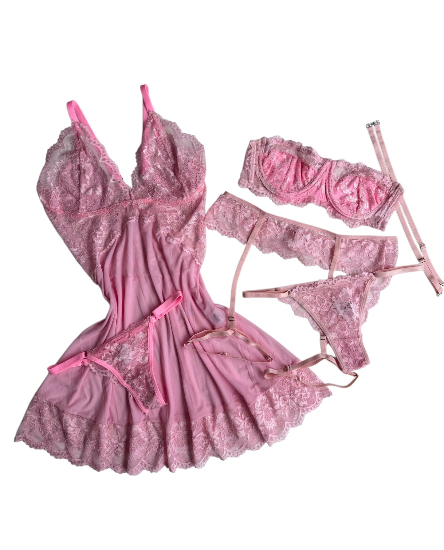 CAMISOLA EM TULE E CONJUNTO JASMINE ROSA