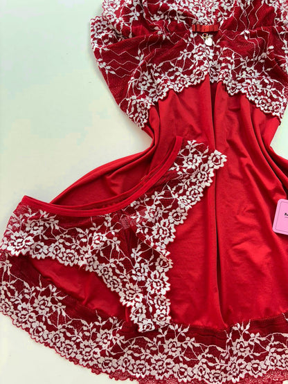 CAMISOLA VERMELHO/BRANCO
