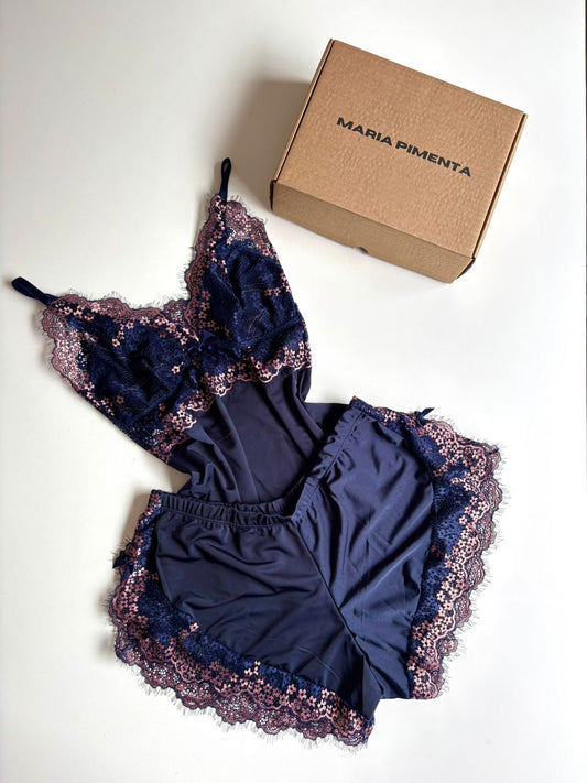 BABY DOLL AZUL MARINHO/ROSE