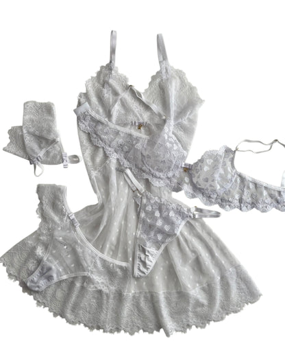 CONJUNTO LOVE CAMISOLA E LINGERIE BRANCO