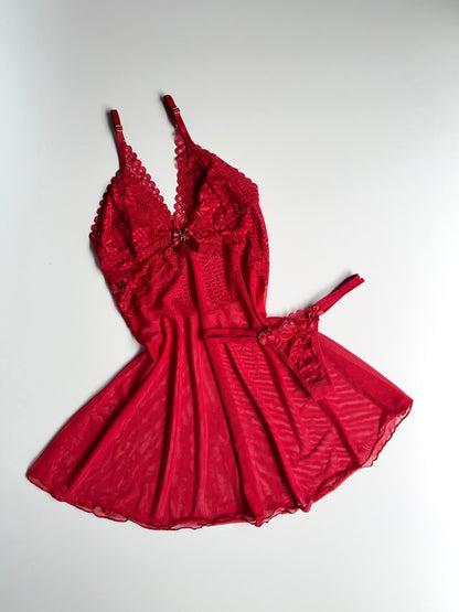 CAMISOLA EM TULE LOVERS VERMELHO