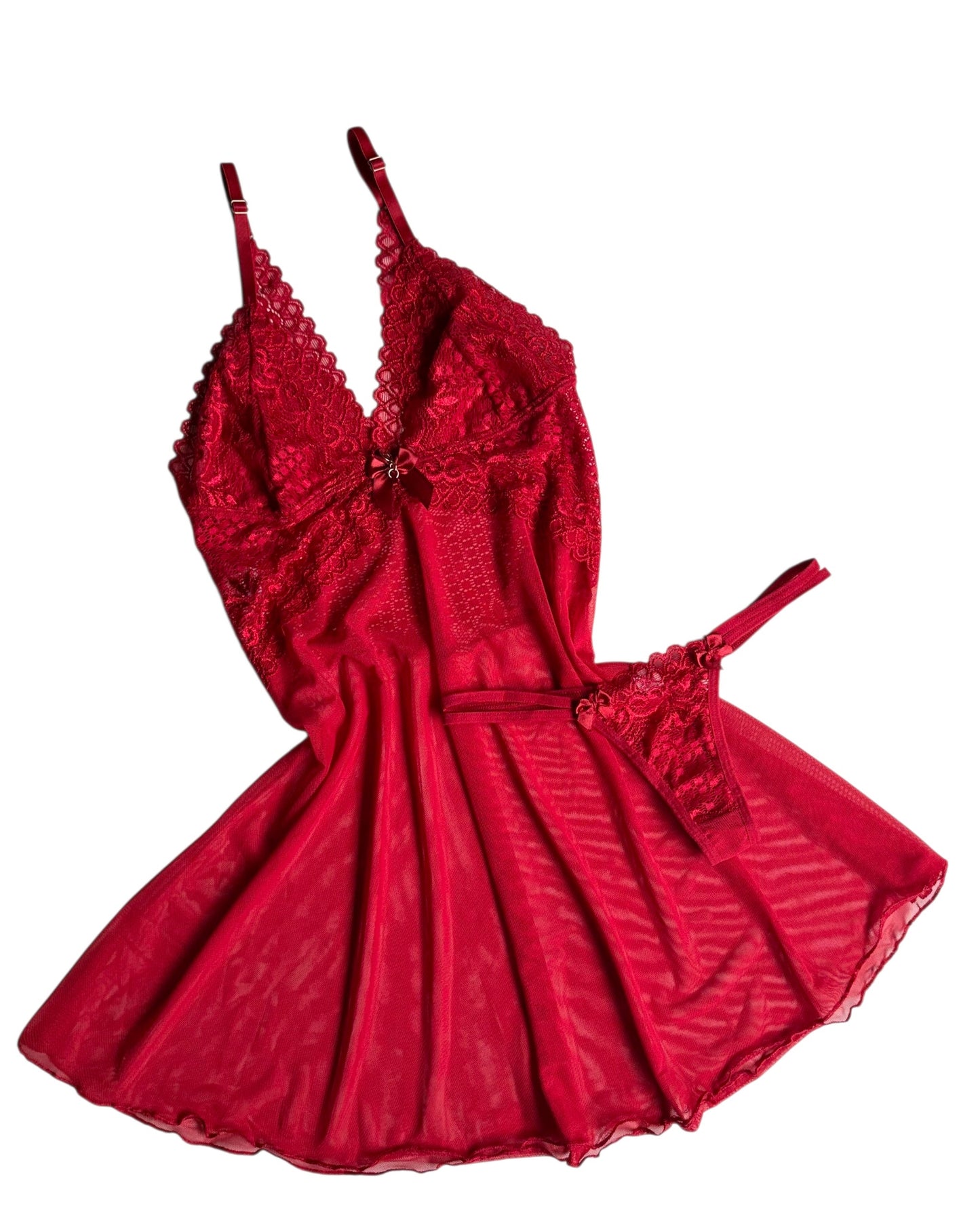 CAMISOLA EM TULE LOVERS VERMELHO