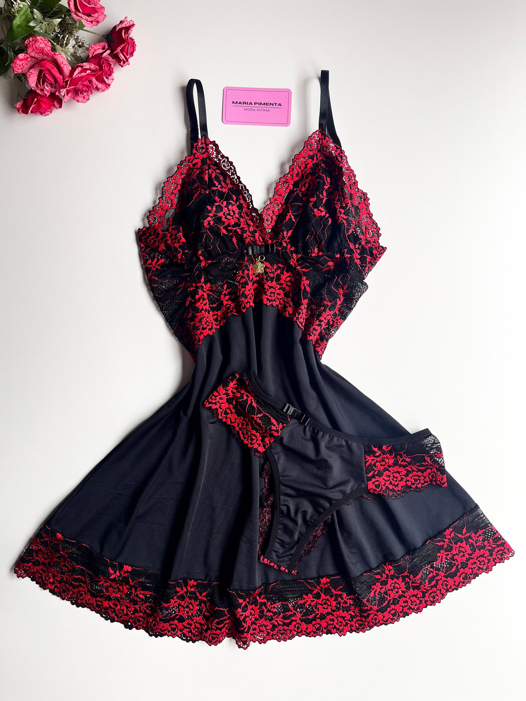 CAMISOLA PRETO/VERMELHO