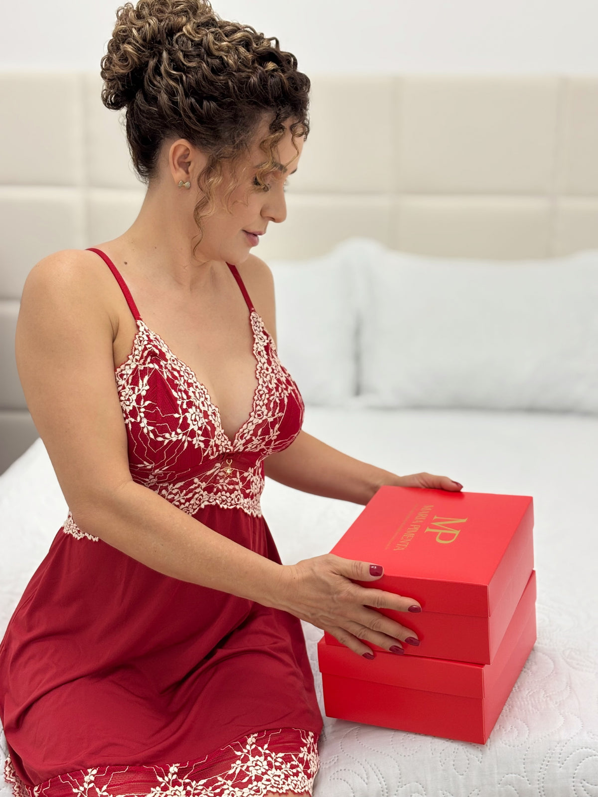 CAMISOLA VERMELHO/MARFIM