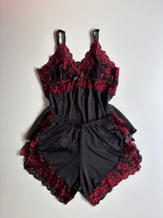 BABY DOLL PRETO/VERMELHO