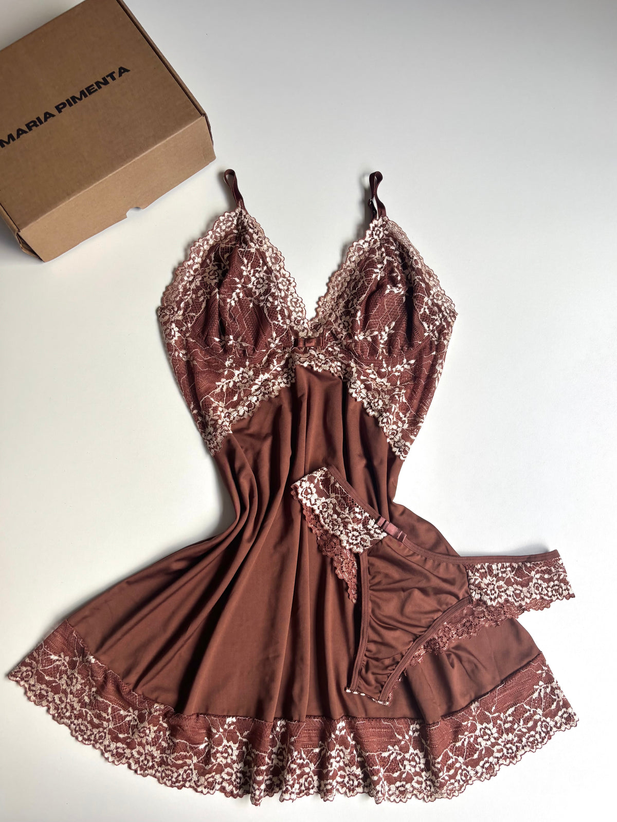 CAMISOLA MARROM/BEGE