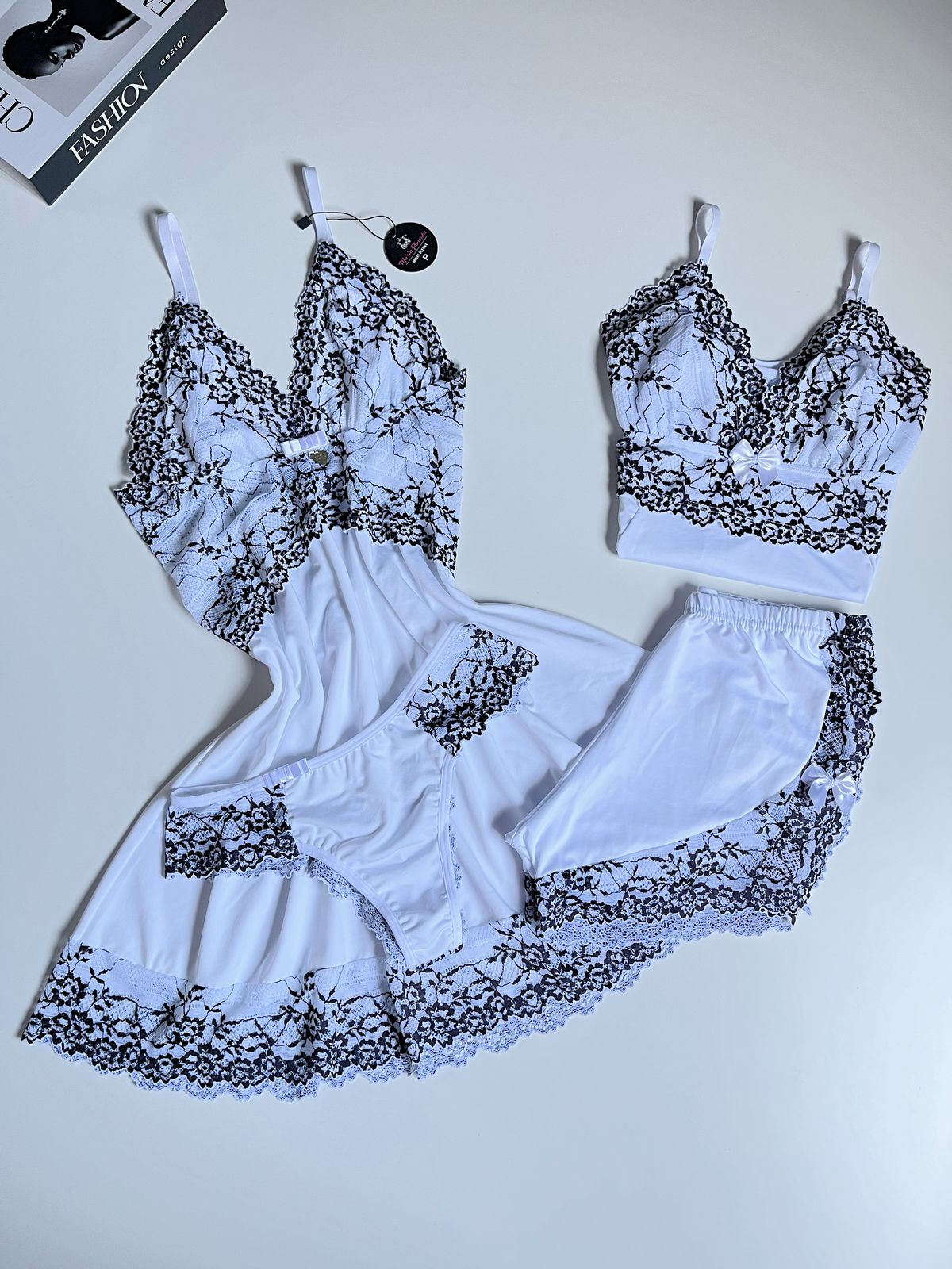CONJUNTO ESPECIAL LUXO BRANCO/PRETO