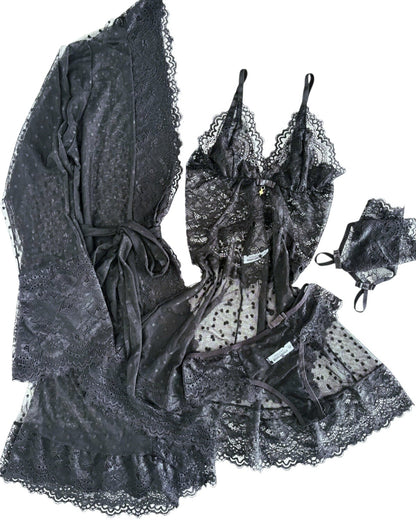 CONJUNTO CORAÇÕES PRETO