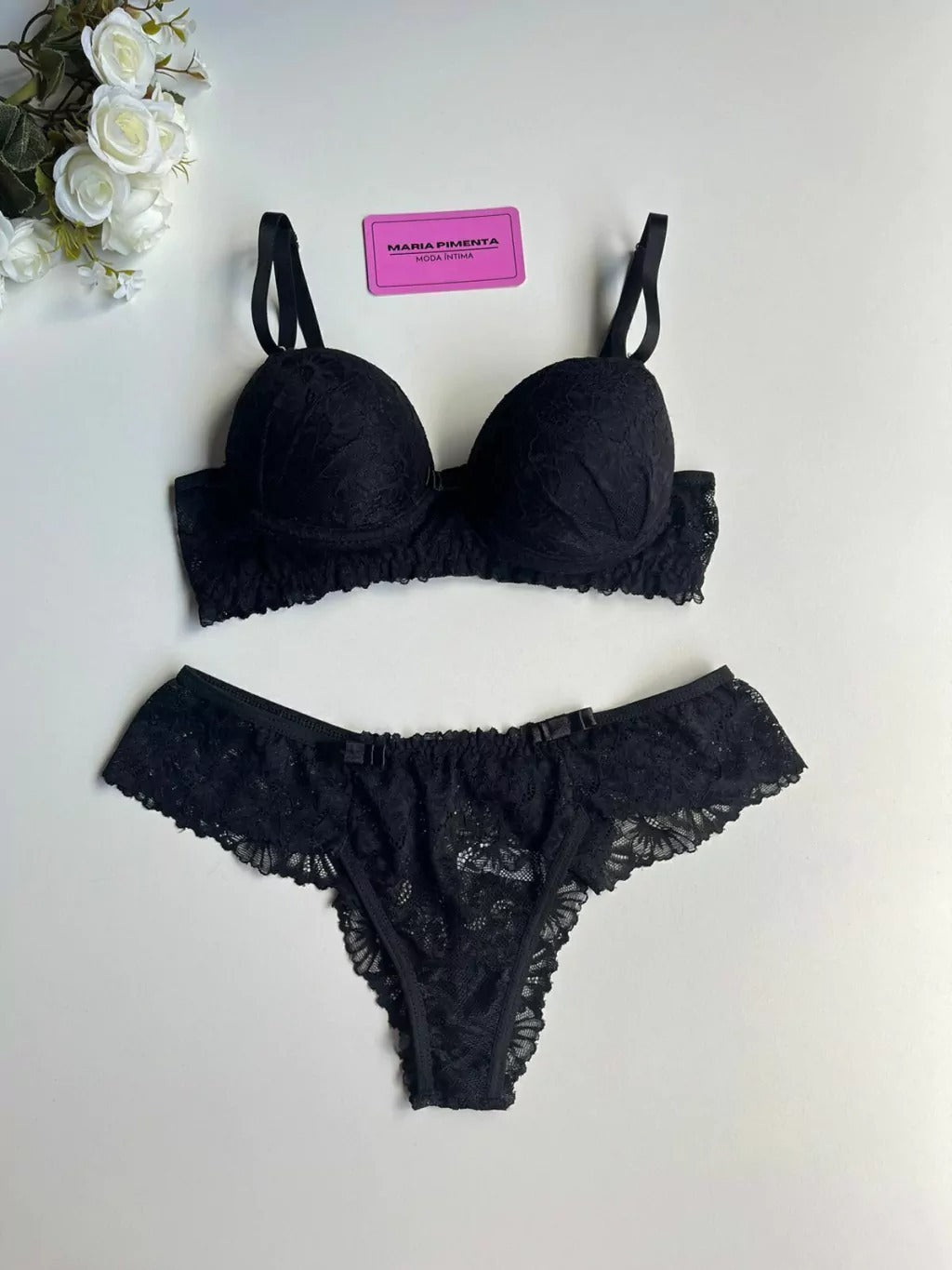 CONJUNTO DE LINGERIE PRETO
