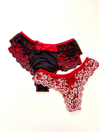 KIT COM 3 CALCINHAS RENDADAS
