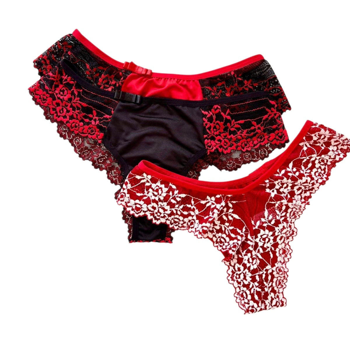 KIT COM 3 CALCINHAS RENDADAS
