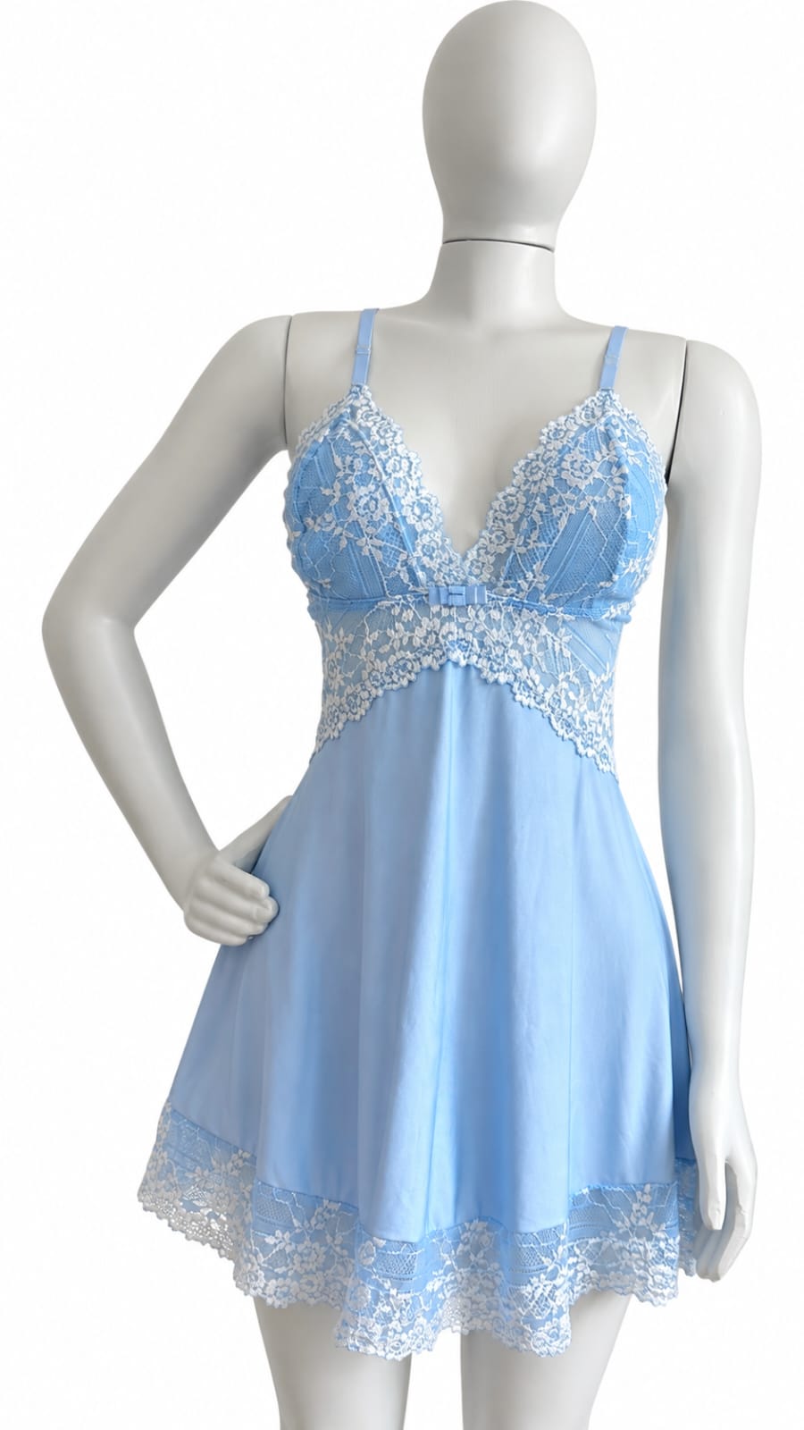 CAMISOLA AZUL/BRANCO E CONJUNTO JASMINE AZUL