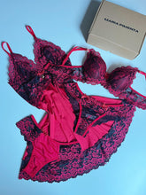 Camisola luxo e conjunto de lingerie Vermelho com preto