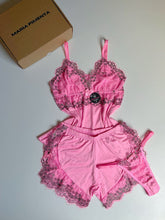 BABY DOLL COM CALCINHA FIO ROSA/PRETO