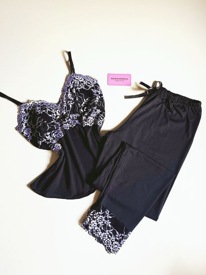 PIJAMA LUXO PRETO/BRANCO
