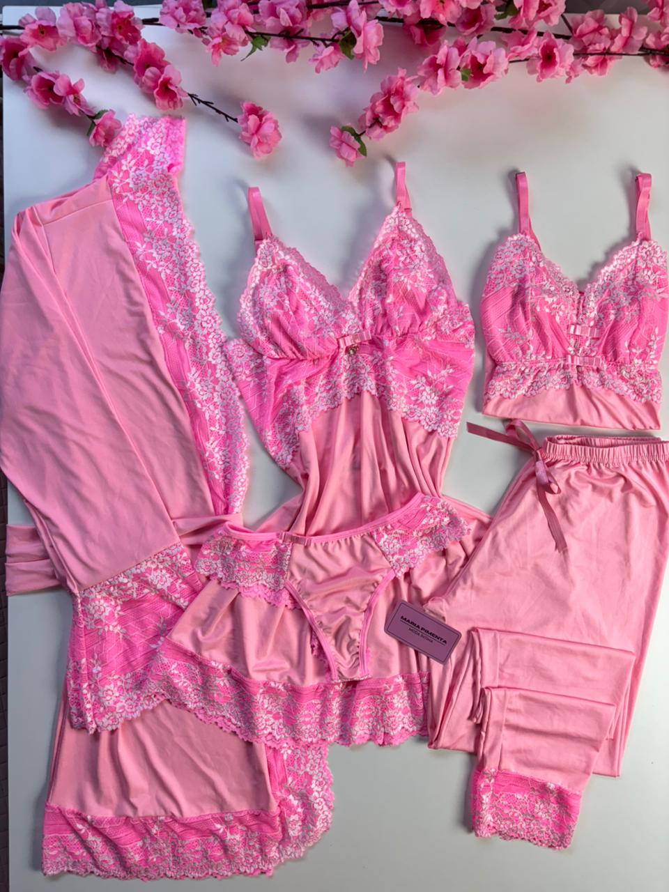 COMBO ESPECIAL TRÊS PEÇAS ROSA/BRANCO