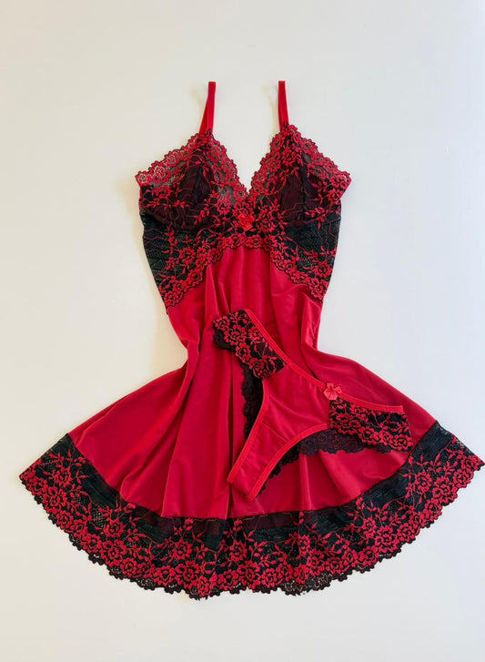 CAMISOLA VERMELHO/PRETO