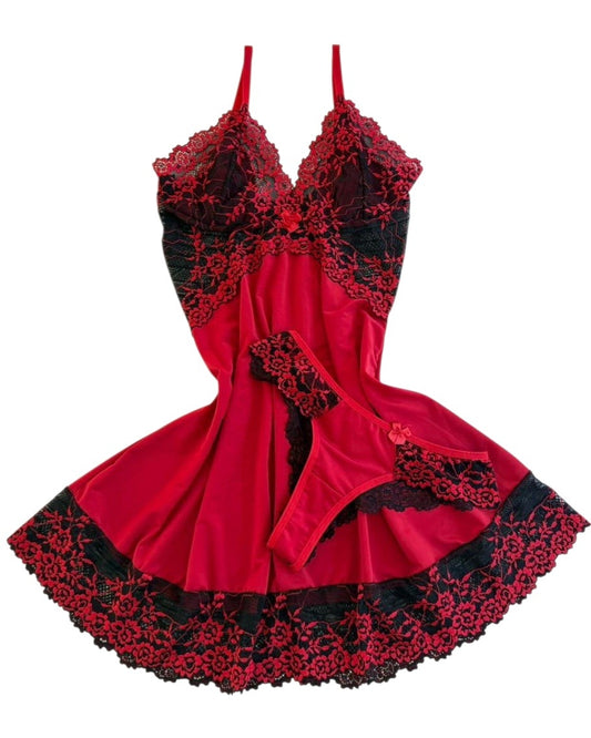 CAMISOLA VERMELHO/PRETO