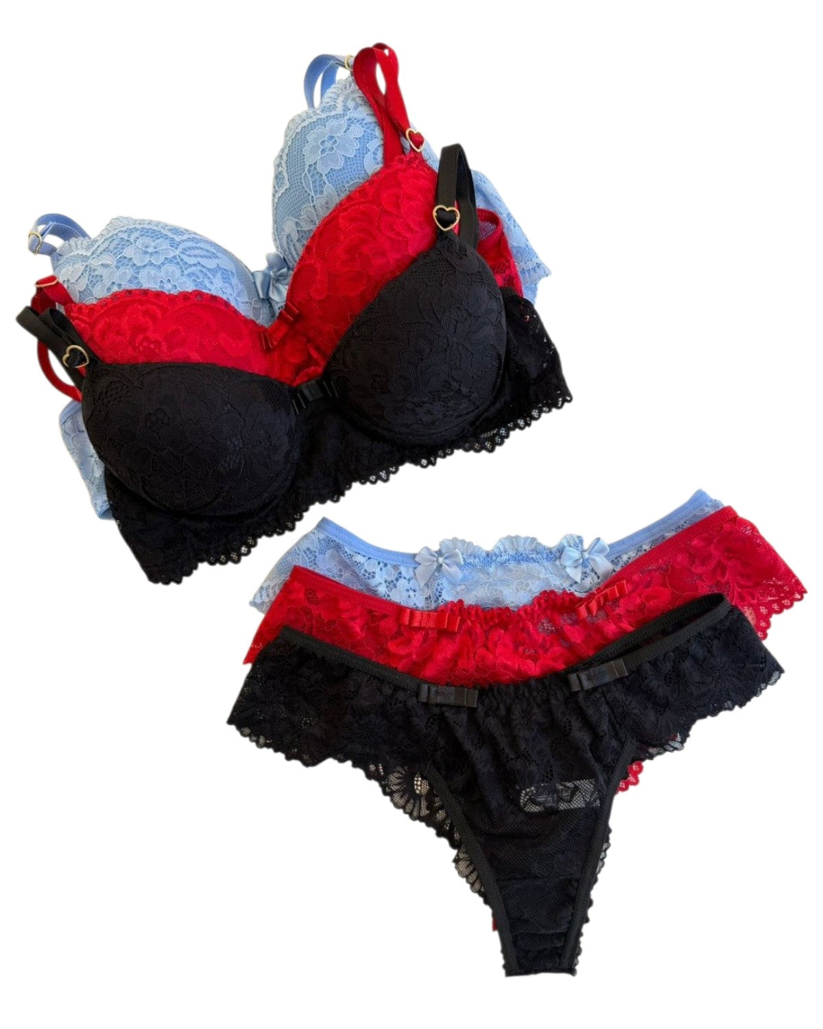 KIT COM 3 CONJUNTO DE LINGERIE