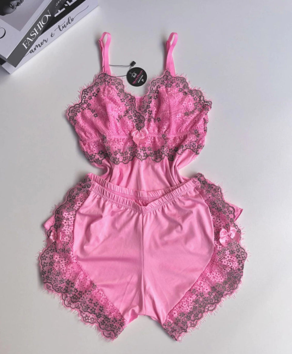 BABY DOLL ROSA/PRETO