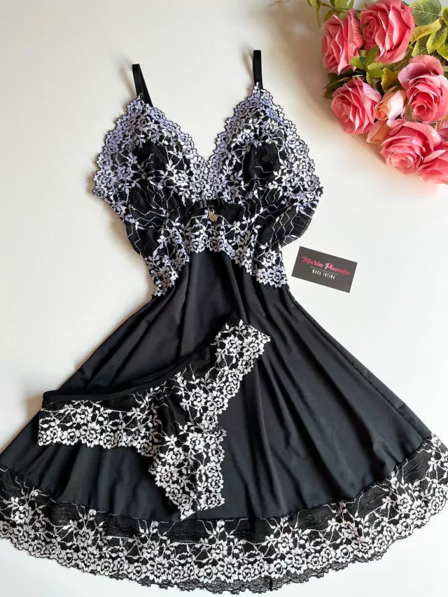 CAMISOLA PRETO/BRANCO